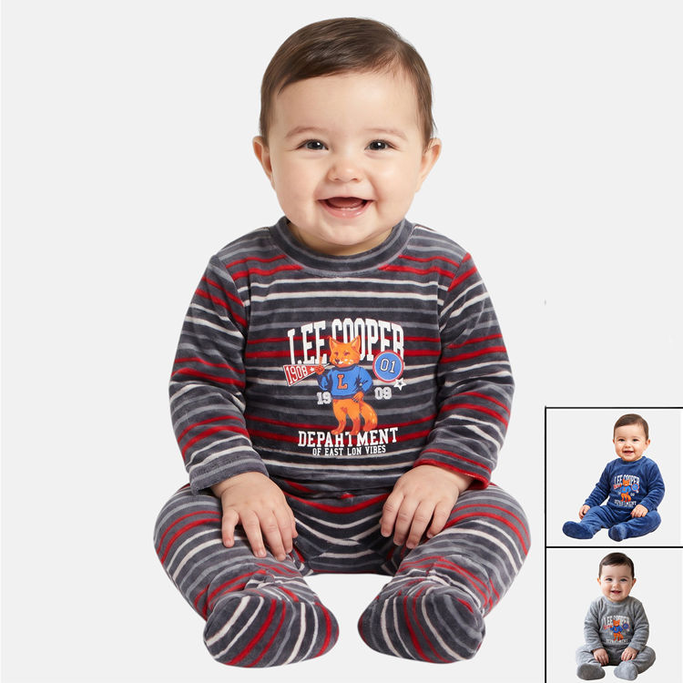 Picture of LC12483 BOYS LEE COOPER FLEECY BABYGROW 0-12 MONTHS